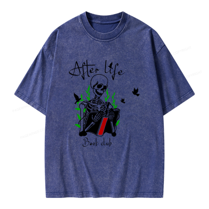 Pagewings Afterlife Book Club Unisex Washed T-shirt