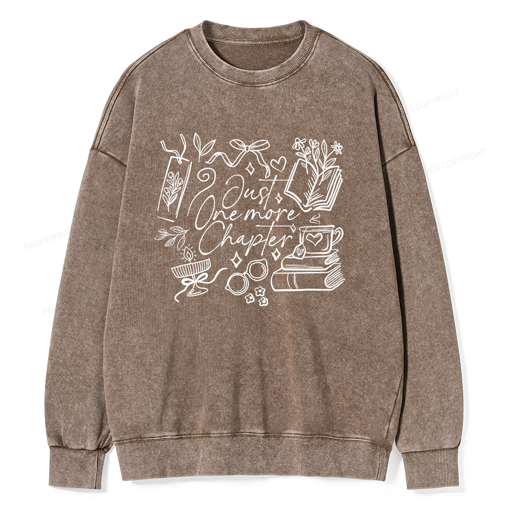 Pagewings Just one more chapter Unisex Washed Sweatshirt