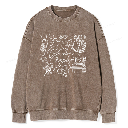 Pagewings Just one more chapter Unisex Washed Sweatshirt