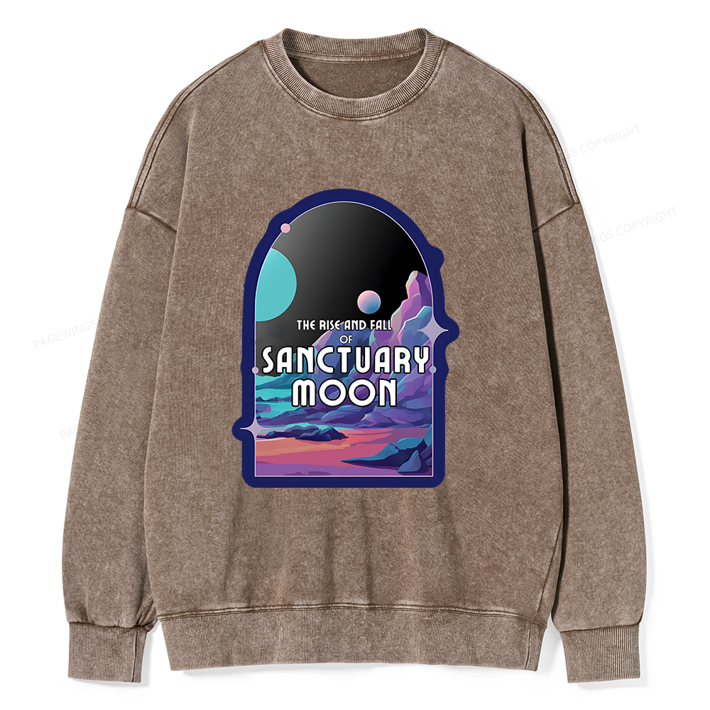 Pagewings Sanctuary Moon Unisex Washed Sweatshirt
