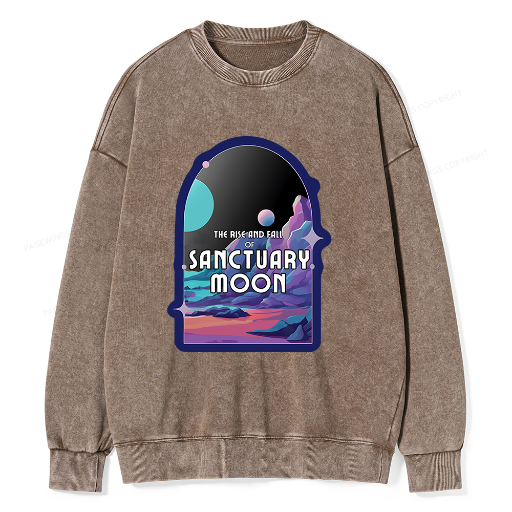 Pagewings Sanctuary Moon Unisex Washed Sweatshirt