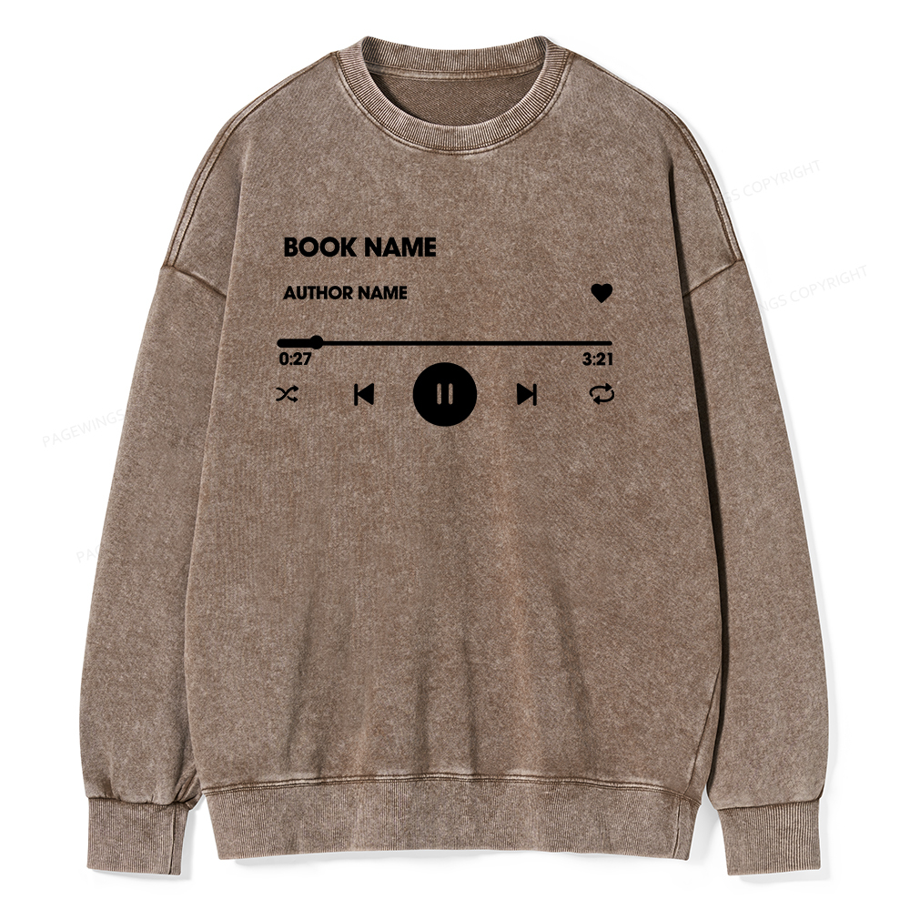 Pagewings Personalized Book Name Unisex Washed Sweatshirt
