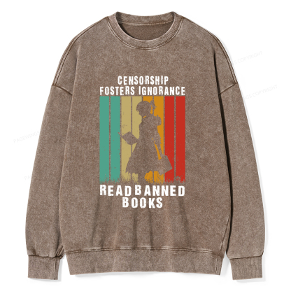 Pagewings Banned Books Vintage T-Shirt Unisex Washed Sweatshirt