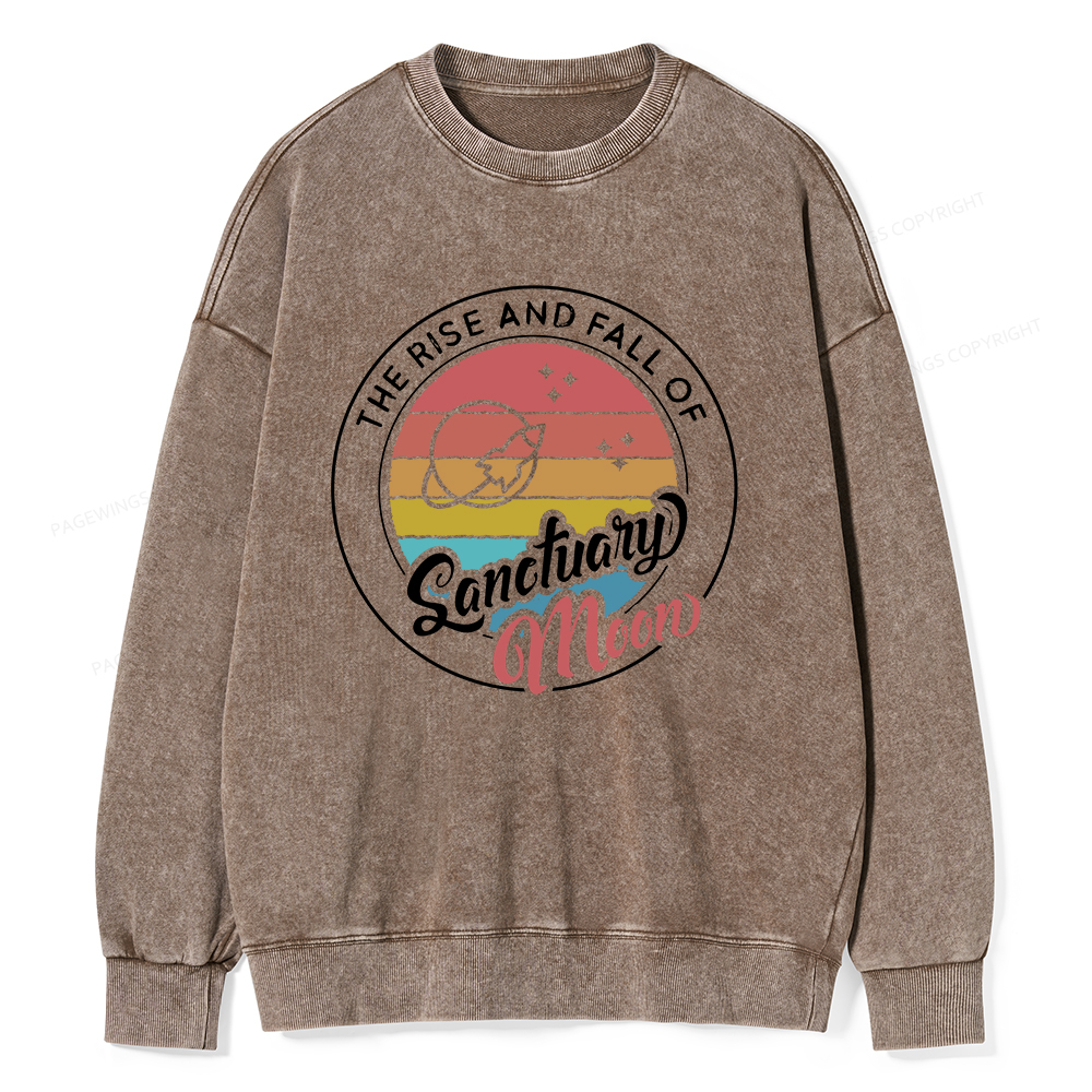 Pagewings The Rise and Fall of Sanctuary Moon Unisex Washed Sweatshirt