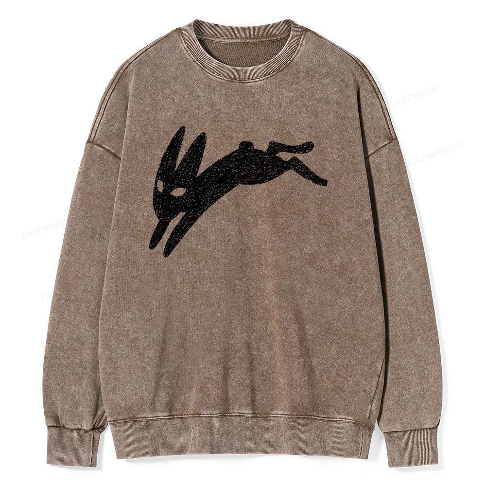 Pagewings Death Bunny Unisex Washed Sweatshirt