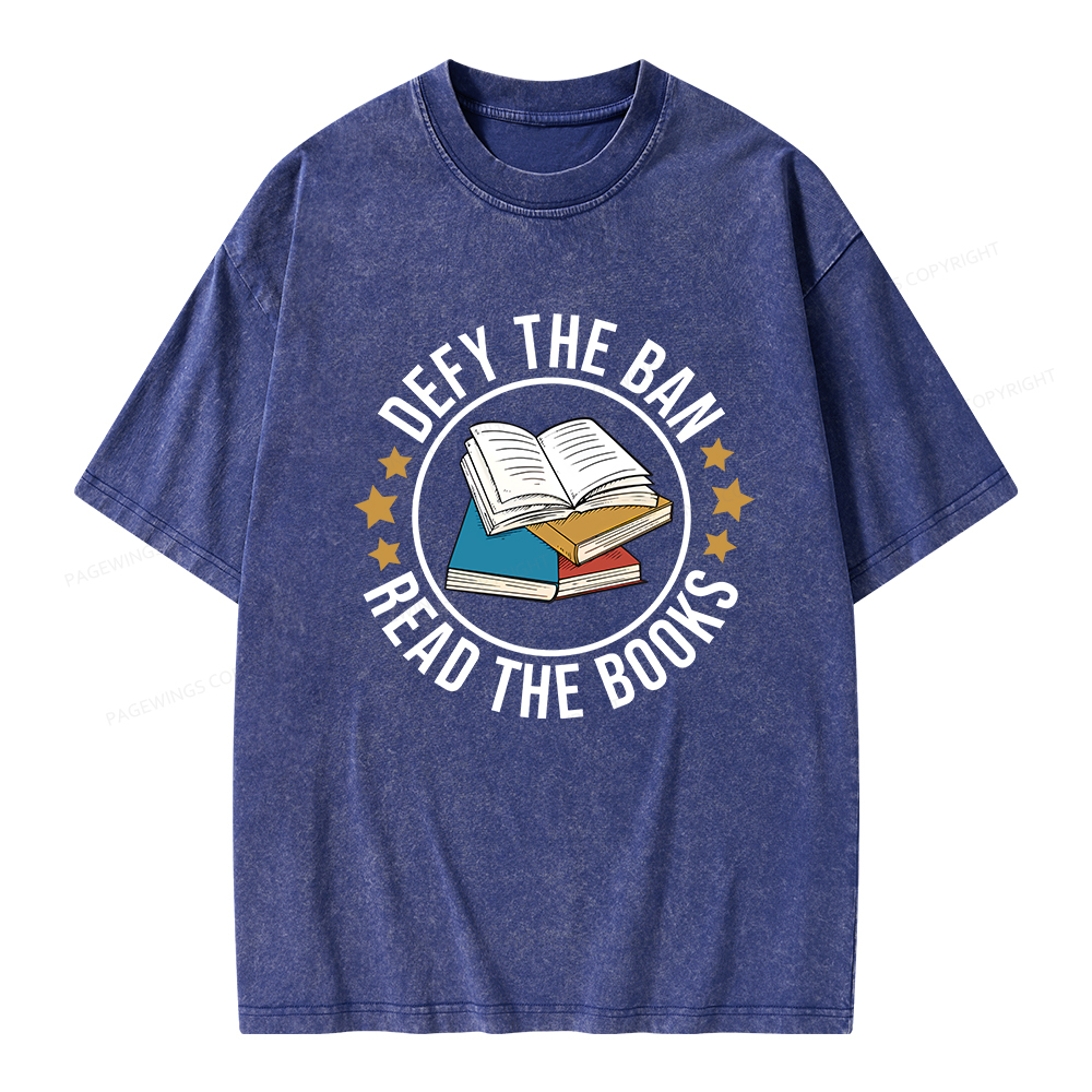 Pagewings Read Banned Books T-Shirt Unisex Washed T-shirt