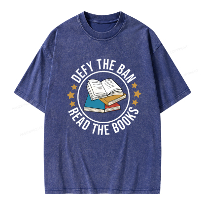 Pagewings Read Banned Books T-Shirt Unisex Washed T-shirt