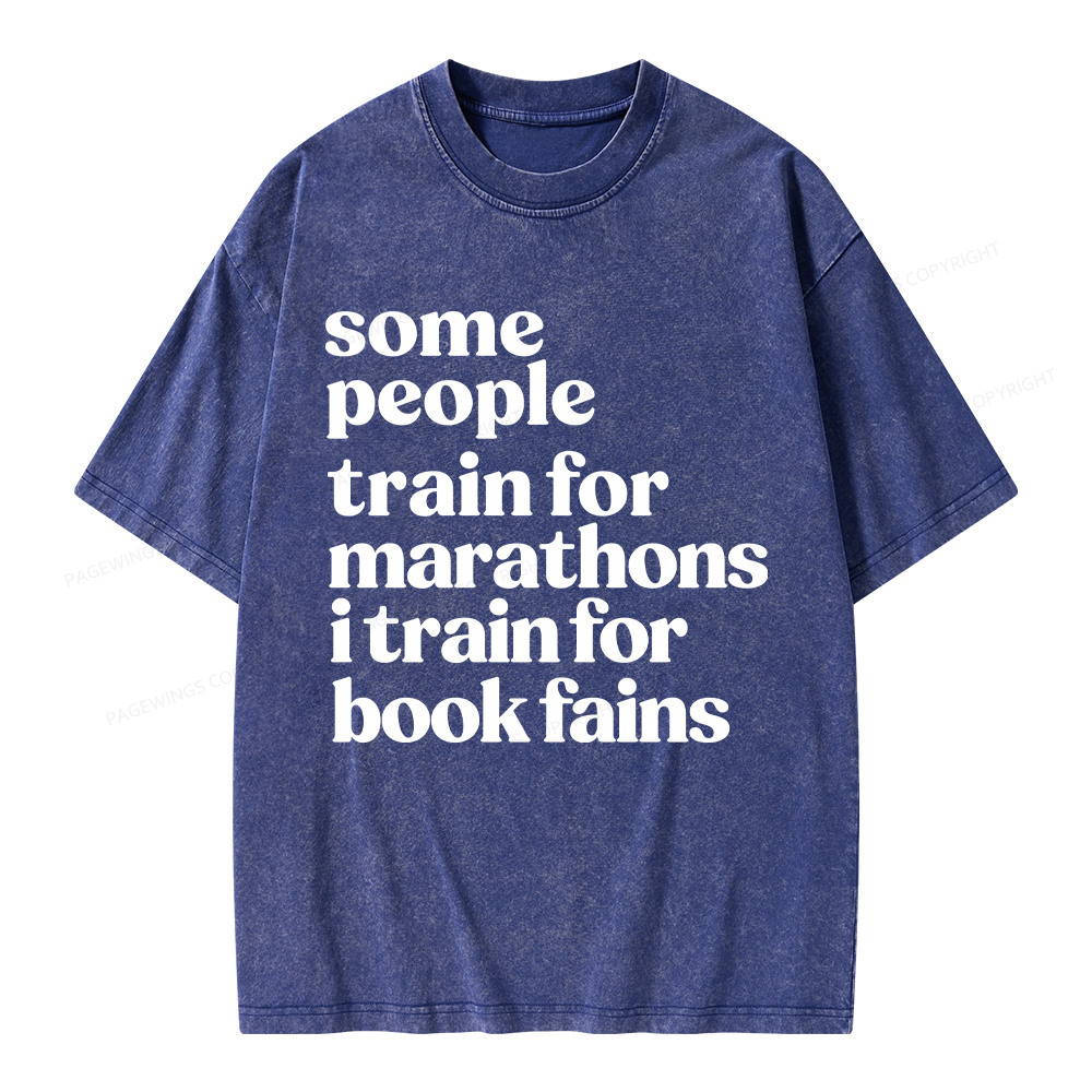 Pagewings I Train For Book Fairs Unisex Washed T-shirt