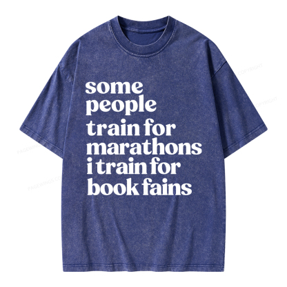 Pagewings I Train For Book Fairs Unisex Washed T-shirt