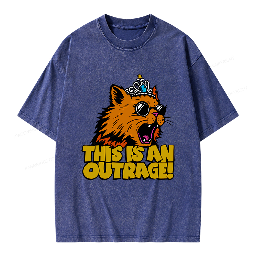 Pagewings This is an Outrage Unisex Washed T-shirt