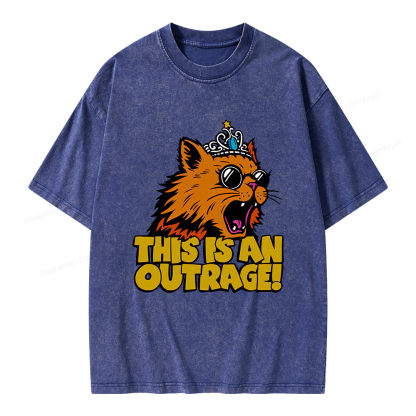 Pagewings This is an Outrage Unisex Washed T-shirt