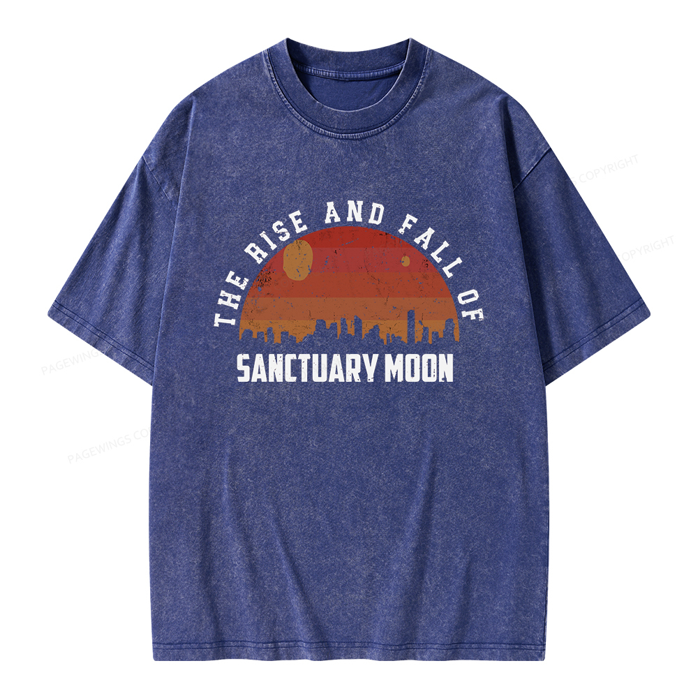 Pagewings Sanctuary Moon Vintage Unisex Washed T-shirt
