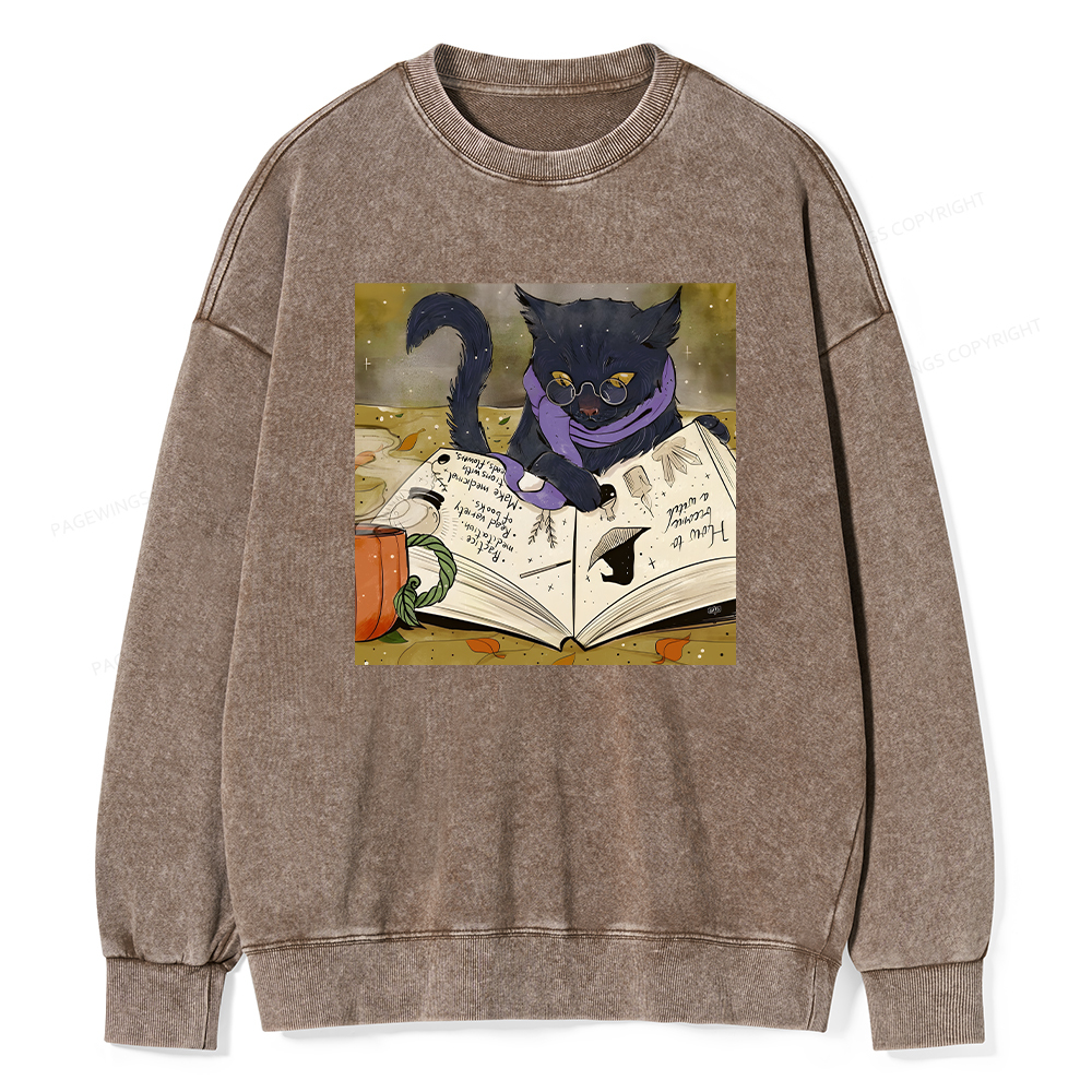 Pagewings Magic Book Lover Unisex Washed Sweatshirt