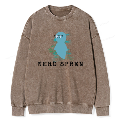 Pagewings Nerd Spren Unisex Washed Sweatshirt