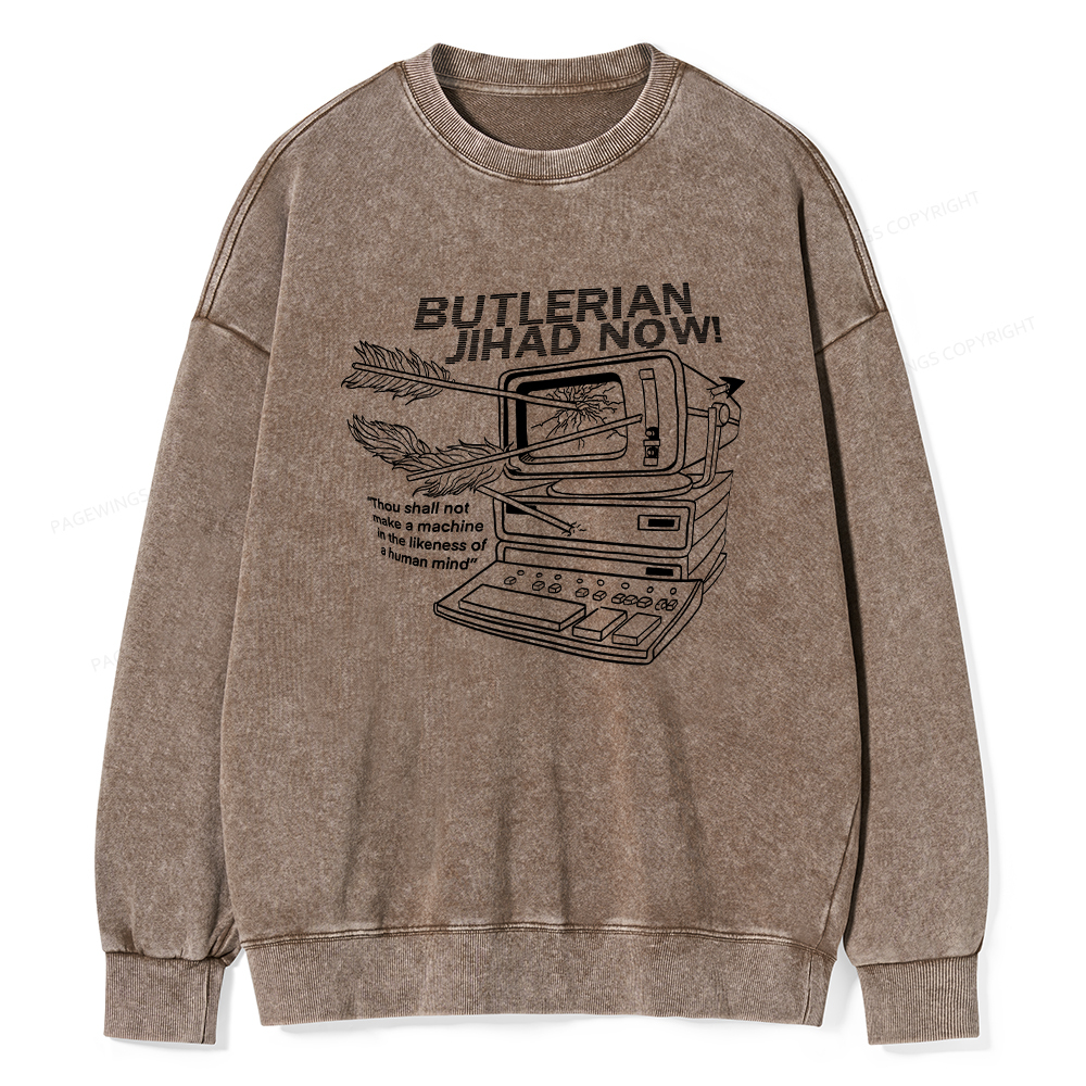 Pagewings Butlerian Jihad Now Unisex Washed Sweatshirt