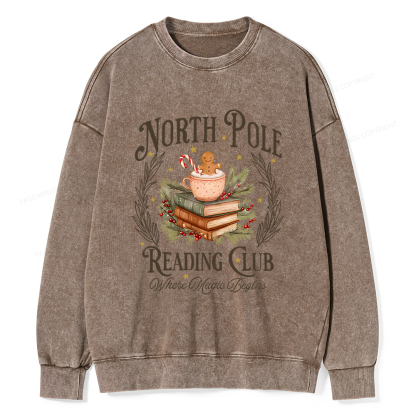 Pagewings  North Pole Book Club Unisex Washed Sweatshirt