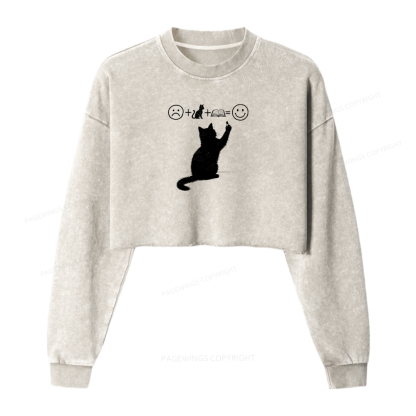 Pagewings A Good Life Is Made Up of Books Women Washed Crop Sweatshirt