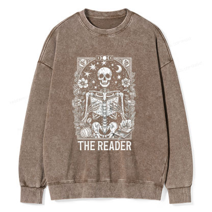 Pagewings The Reader Tarot Card Shirt Unisex Washed Sweatshirt