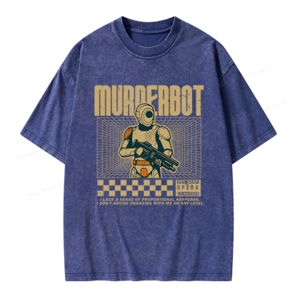 Pagewings Murderbot Unisex Washed T-shirt