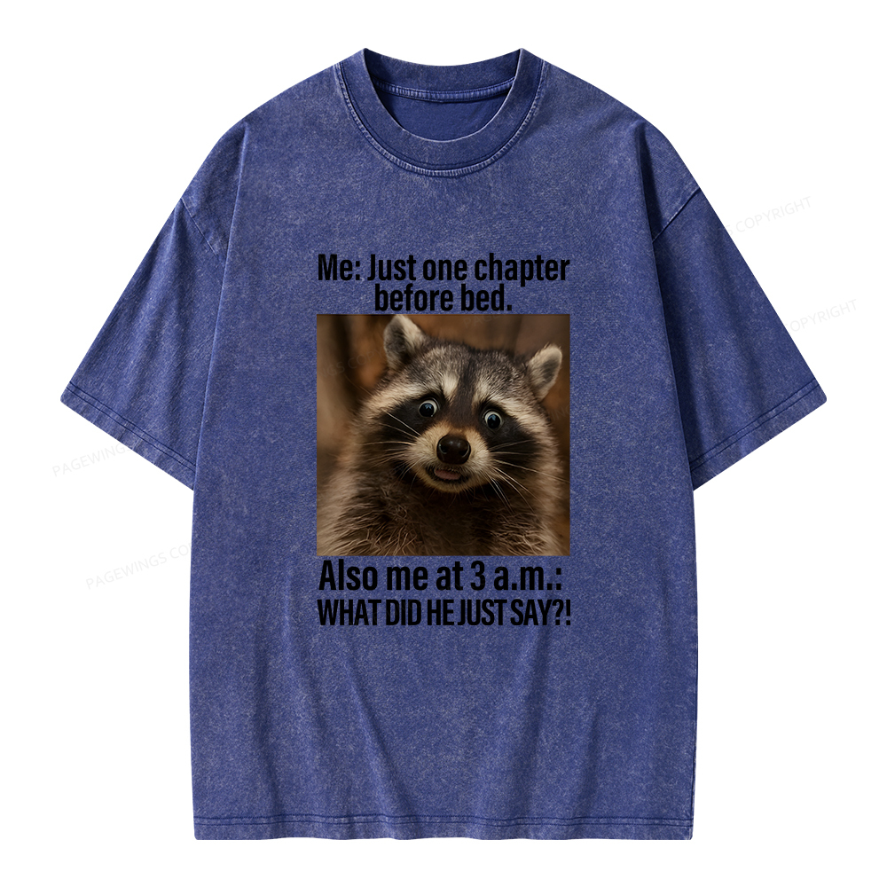 Pagewings Just One Chapter Before Bed Unisex Washed T-shirt