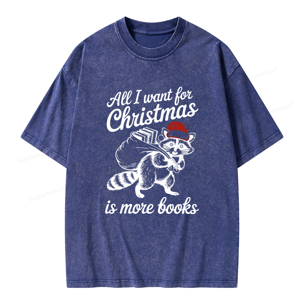 Pagewings Christmas Bookish Unisex Washed T-shirt