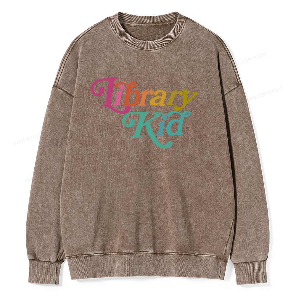 Pagewings Library Shirt Librarian Shirt Unisex Washed Sweatshirt