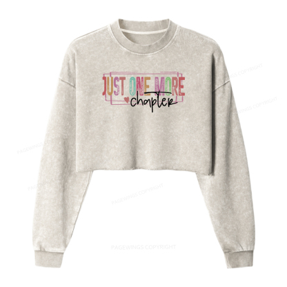 Pagewings Just One More Chapter Women Washed Crop Sweatshirt