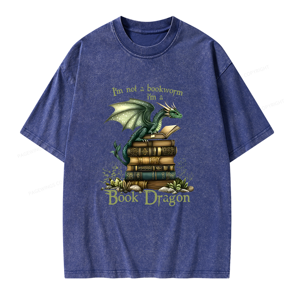 Pagewings Book Dragon Unisex Washed T-shirt