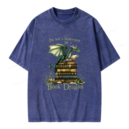 Pagewings Book Dragon Unisex Washed T-shirt