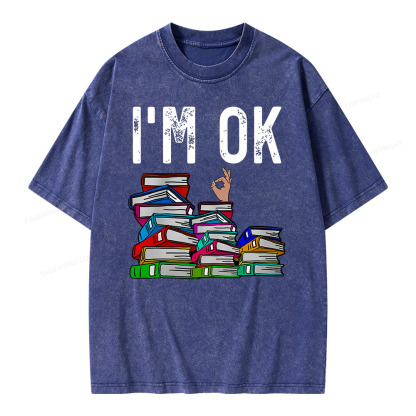 Pagewings Librarian Book Reader Funny Book Lover T Shirts Unisex Washed T-shirt