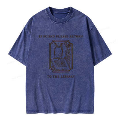 Pagewings Librarian Gift Owl Book Shirt Unisex Washed T-shirt