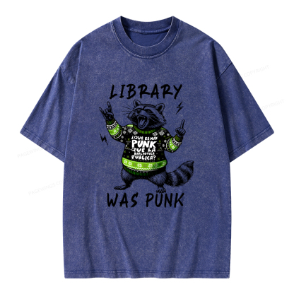 Pagewings Library Was Punk Unisex Washed T-shirt