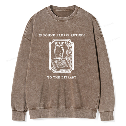 Pagewings Librarian Gift Owl Book Shirt Unisex Washed Sweatshirt