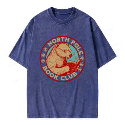 Pagewings North Pole Book Club Unisex Washed T-shirt