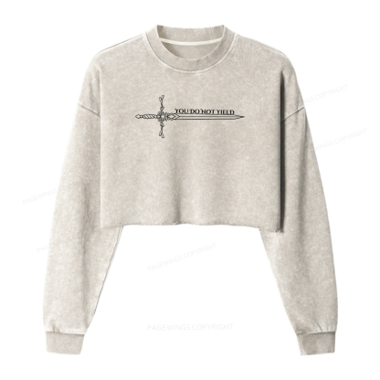 Pagewings You Do Not Yield Women Washed Crop Sweatshirt