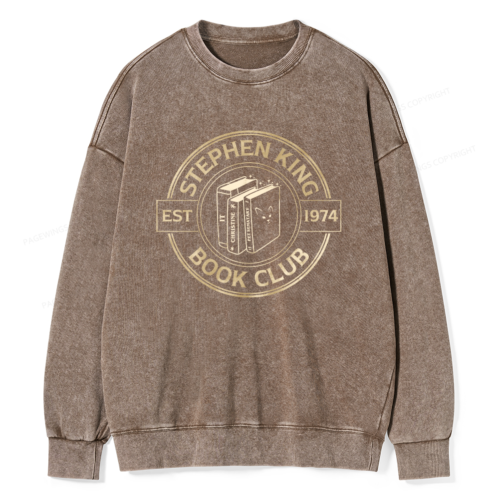 Pagewings Stephen King Book Club Unisex Washed Sweatshirt