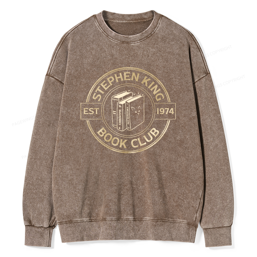 Pagewings Stephen King Book Club Unisex Washed Sweatshirt