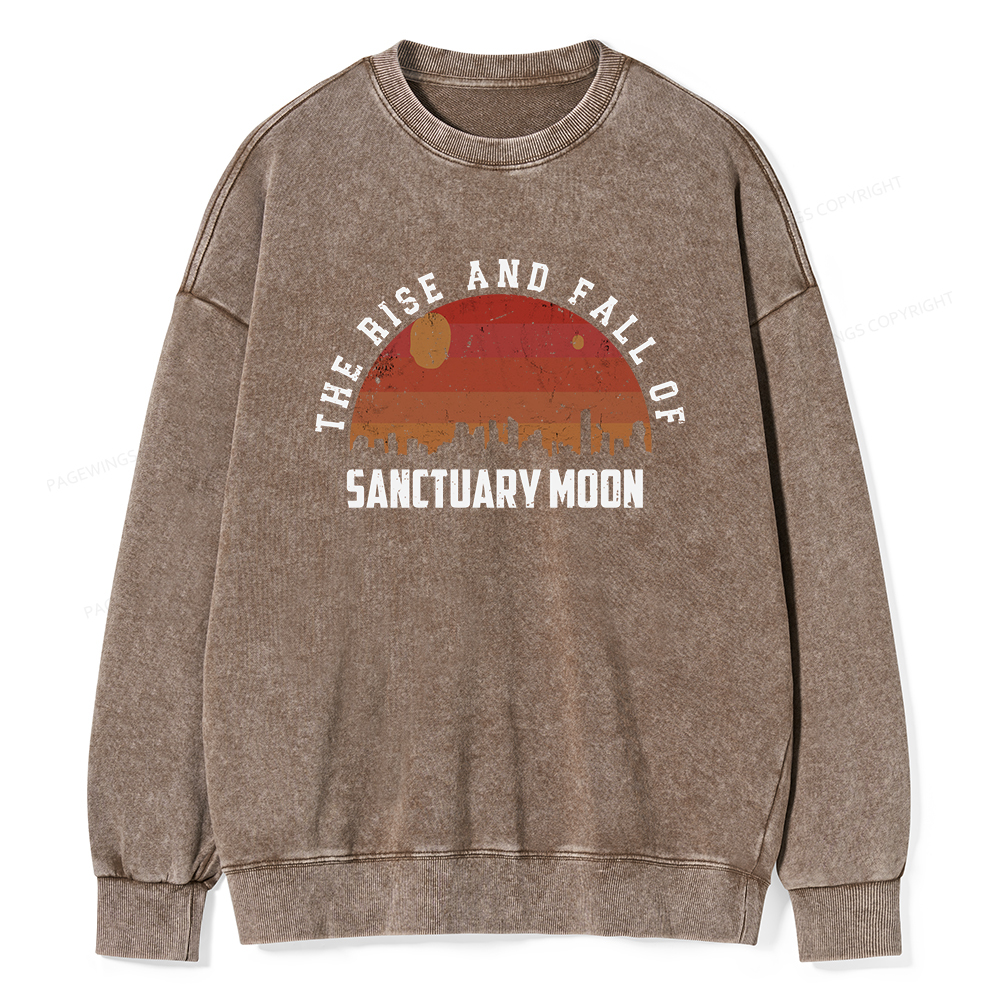 Pagewings Sanctuary Moon Vintage Unisex Washed Sweatshirt