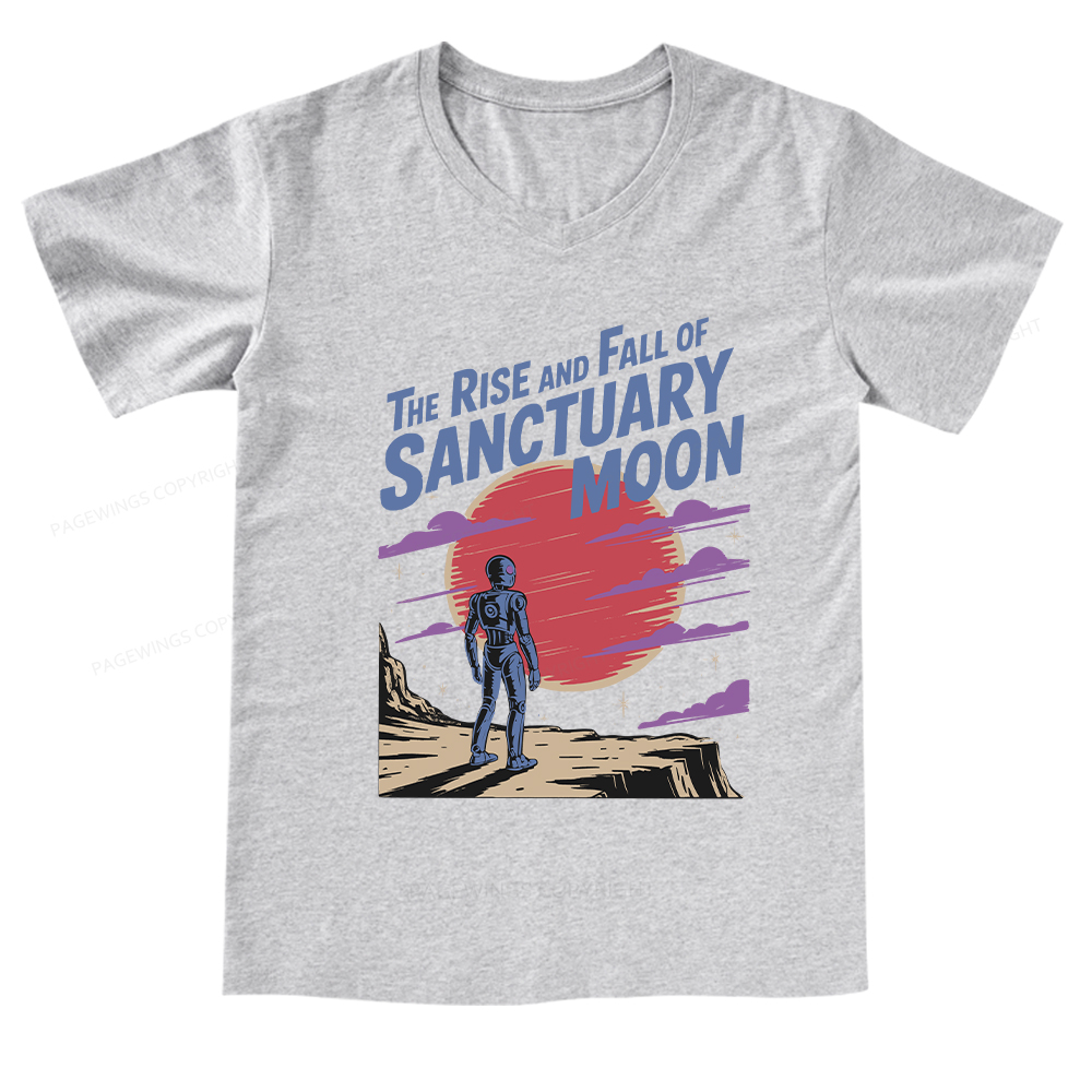 Pagewings The Rise And Fall Of Sanctuary Moon V-neck T-shirt