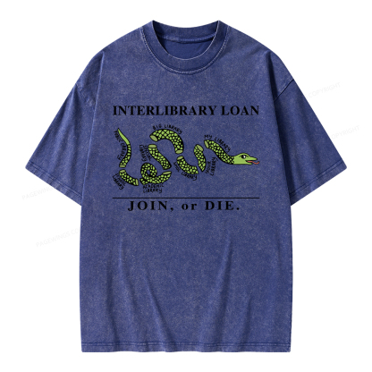 Pagewings Interlibrary Loan Unisex Washed T-shirt