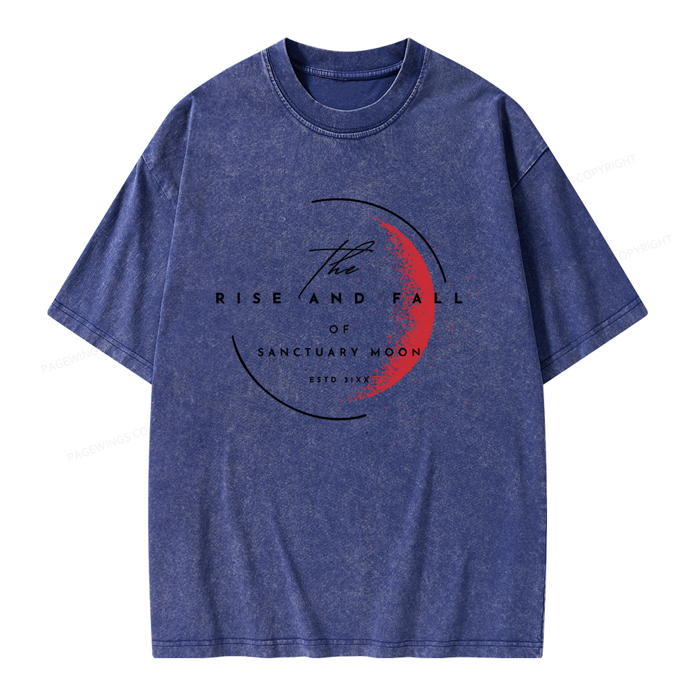 Pagewings The Rise and Fall of Sanctuary Moon Unisex Washed T-shirt