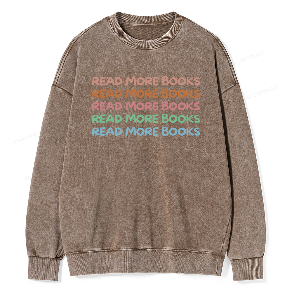 Pagewings Read More Books Unisex Washed Sweatshirt