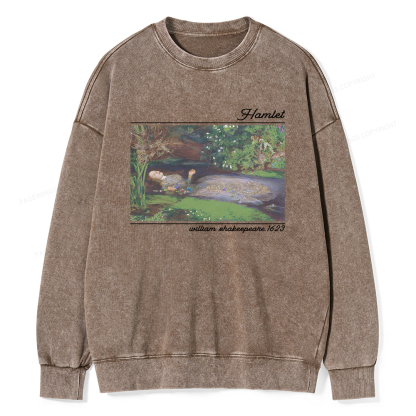 Pagewings Hamlet Ophelia Shakespeare Unisex Washed Sweatshirt