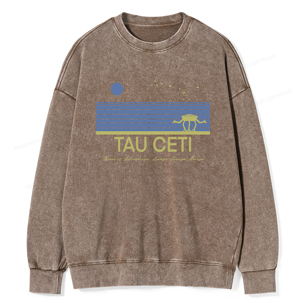 Pagewings Tau Ceti Unisex Washed Sweatshirt