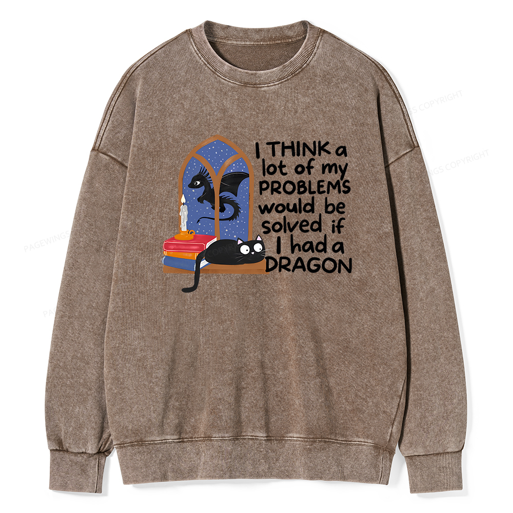 Pagewings If I Had A BookDragon Unisex Washed Sweatshirt