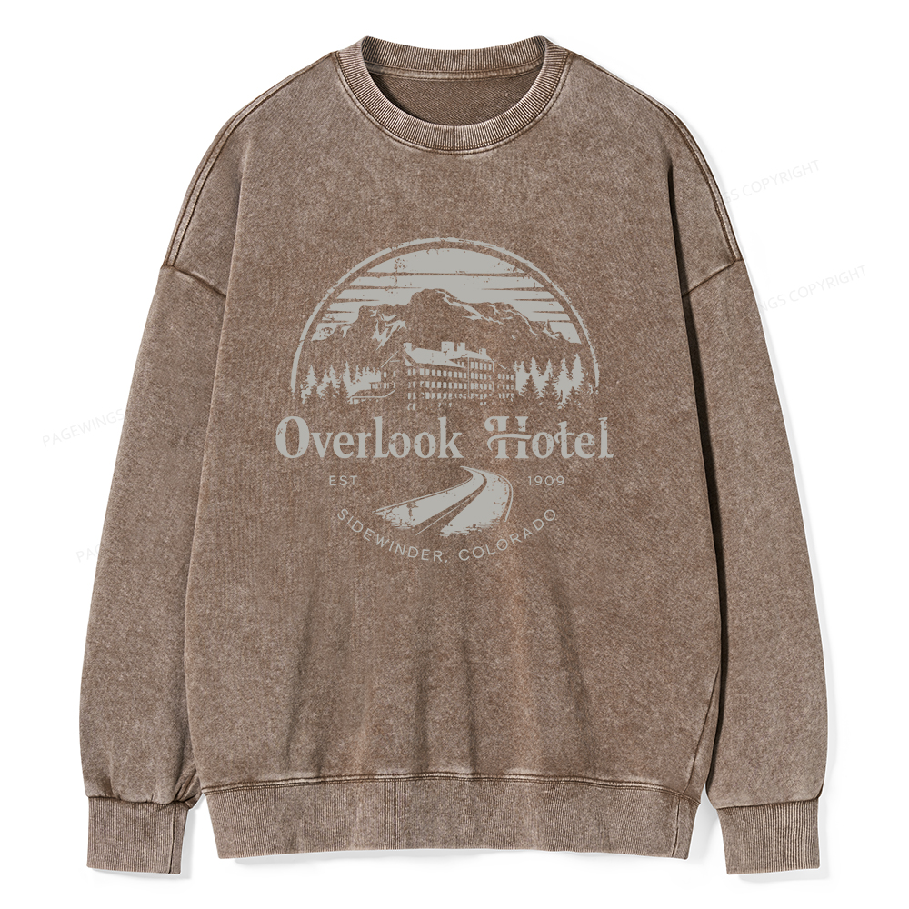 Pagewings Overlook Hotel Unisex Washed Sweatshirt