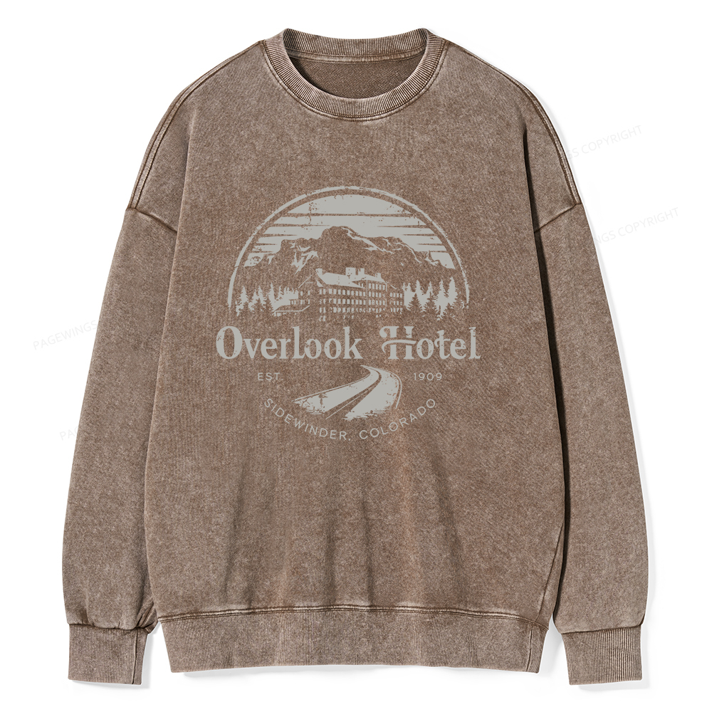 Pagewings Overlook Hotel Unisex Washed Sweatshirt