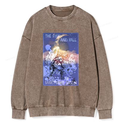 Pagewings The Rise And Fall of Sanctuary Moon Unisex Washed Sweatshirt
