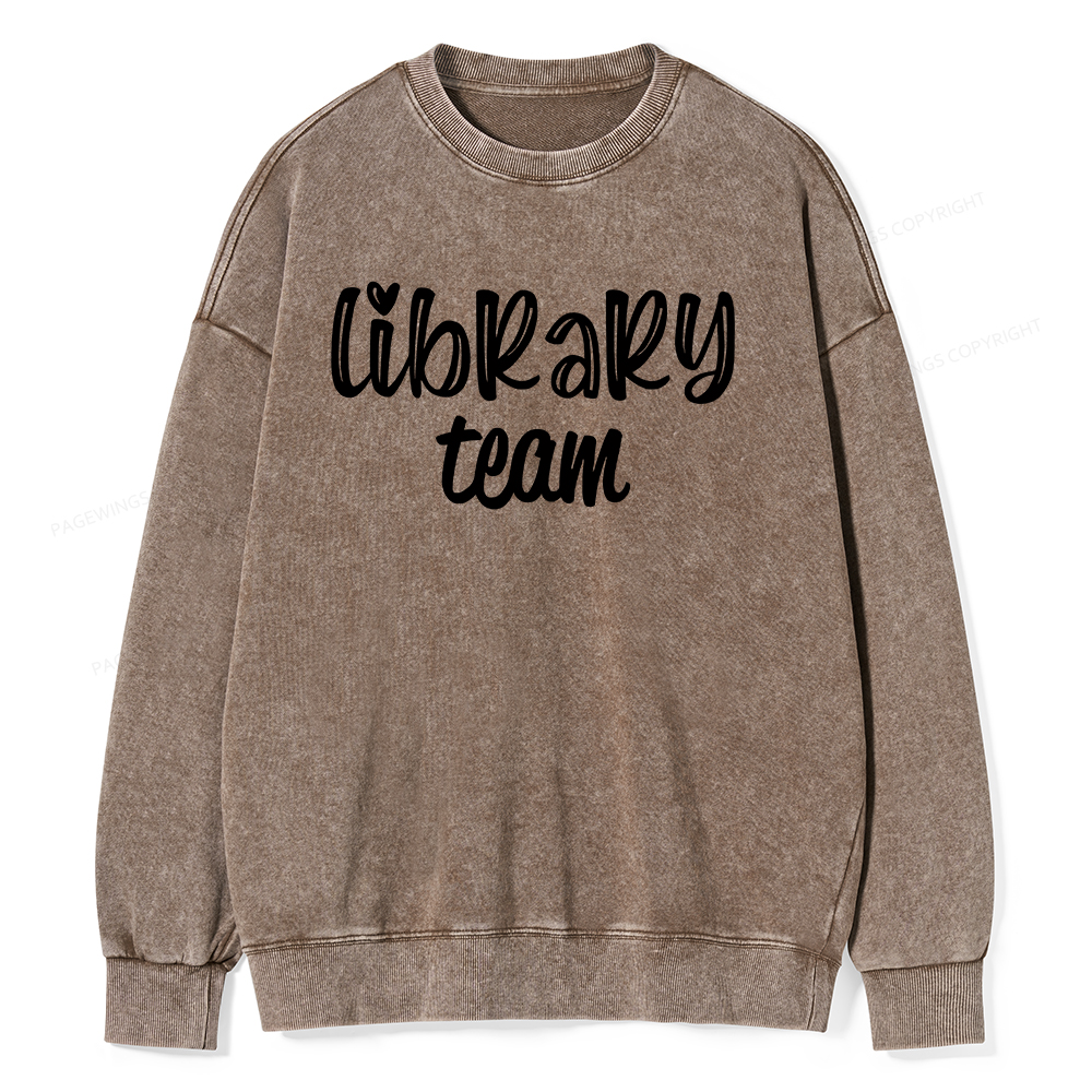 Pagewings Library team Shirt Unisex Washed Sweatshirt