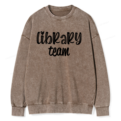 Pagewings Library team Shirt Unisex Washed Sweatshirt